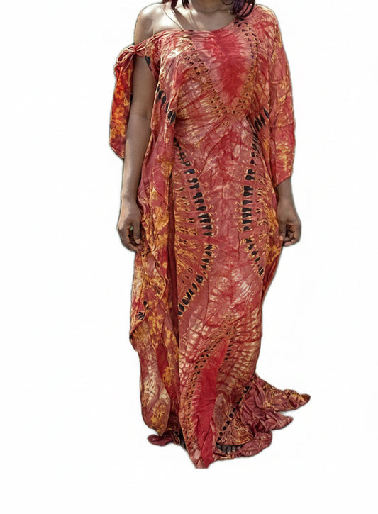 SHADE FLAME ‘one shoulder’ Bubu dress